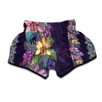 Colorful Watercolor Cattleya Print Muay Thai Boxing Shorts