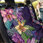 Colorful Watercolor Cattleya Print Pet Car Back Seat Cover