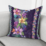 Colorful Watercolor Cattleya Print Pillow Cover