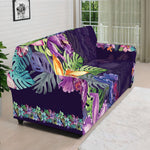 Colorful Watercolor Cattleya Print Sofa Cover