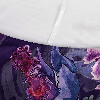 Colorful Watercolor Cattleya Print Sofa Cover