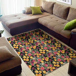 Colorful Watercolor Tulip Pattern Print Area Rug