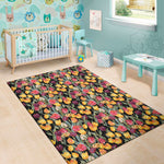 Colorful Watercolor Tulip Pattern Print Area Rug