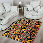 Colorful Watercolor Tulip Pattern Print Area Rug