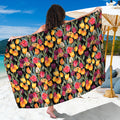 Colorful Watercolor Tulip Pattern Print Beach Sarong Wrap