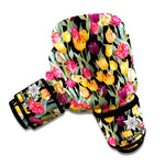 Colorful Watercolor Tulip Pattern Print Boxing Gloves