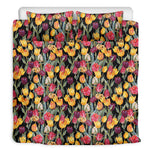 Colorful Watercolor Tulip Pattern Print Duvet Cover Bedding Set