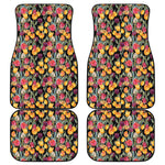 Colorful Watercolor Tulip Pattern Print Front and Back Car Floor Mats
