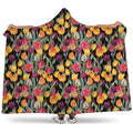 Colorful Watercolor Tulip Pattern Print Hooded Blanket