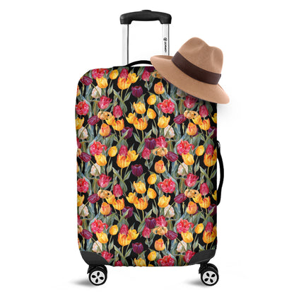Colorful Watercolor Tulip Pattern Print Luggage Cover