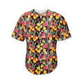 Colorful Watercolor Tulip Pattern Print Men's Baseball Jersey