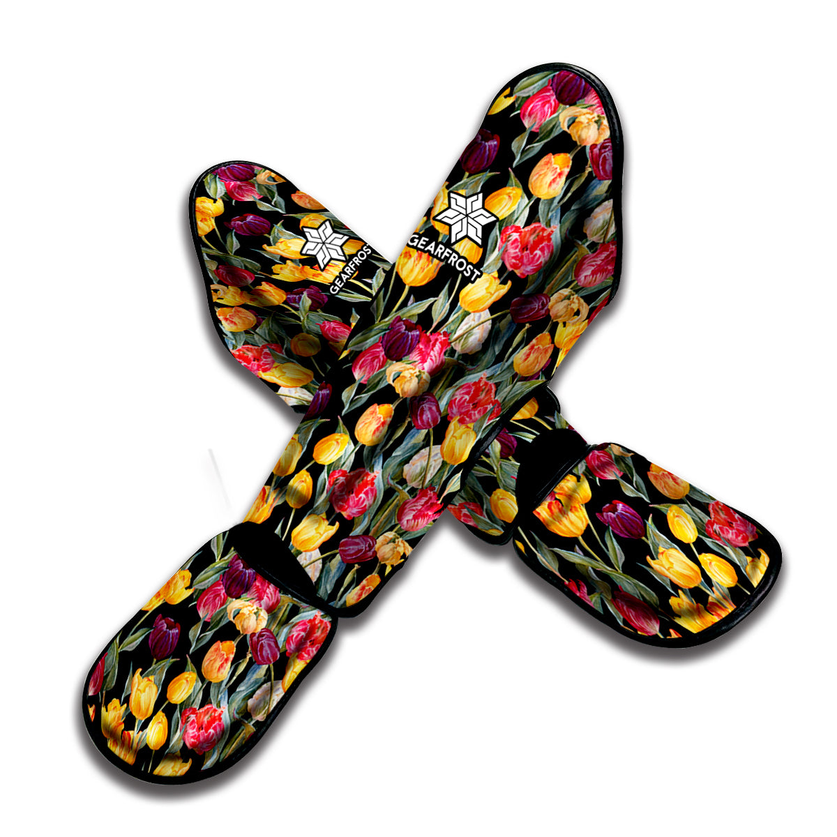 Colorful Watercolor Tulip Pattern Print Muay Thai Shin Guard