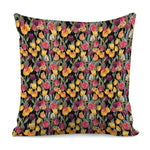 Colorful Watercolor Tulip Pattern Print Pillow Cover