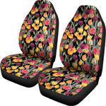 Colorful Watercolor Tulip Pattern Print Universal Fit Car Seat Covers