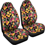 Colorful Watercolor Tulip Pattern Print Universal Fit Car Seat Covers