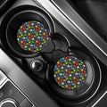 Colorful Weed Leaf Pattern Print Car Coasters