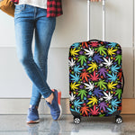 Colorful Weed Leaf Pattern Print Luggage Cover