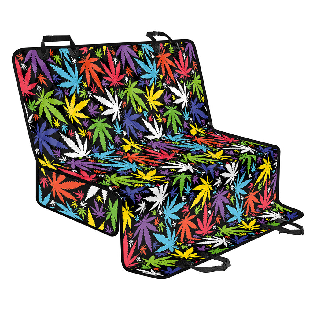 Colorful Weed Leaf Pattern Print Pet Car Back Seat Cover