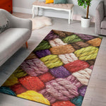 Colorful Wool Yarns Print Area Rug