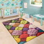 Colorful Wool Yarns Print Area Rug