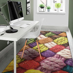 Colorful Wool Yarns Print Area Rug