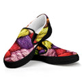 Colorful Wool Yarns Print Black Slip On Sneakers