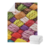 Colorful Wool Yarns Print Blanket
