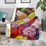 Colorful Wool Yarns Print Blanket