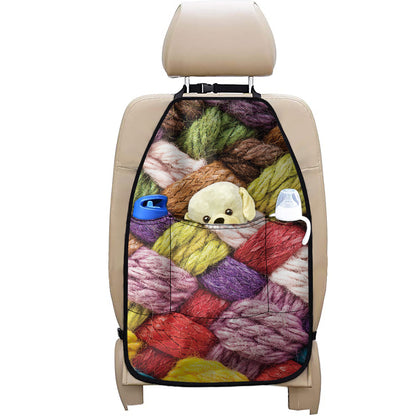 Colorful Wool Yarns Print Car Seat Organizers