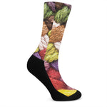 Colorful Wool Yarns Print Crew Socks