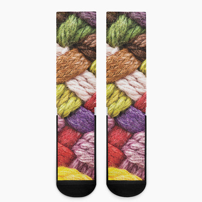 Colorful Wool Yarns Print Crew Socks