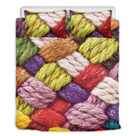 Colorful Wool Yarns Print Duvet Cover Bedding Set