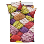Colorful Wool Yarns Print Duvet Cover Bedding Set