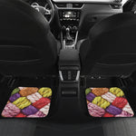 Colorful Wool Yarns Print Front and Back Car Floor Mats