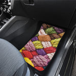 Colorful Wool Yarns Print Front and Back Car Floor Mats