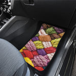 Colorful Wool Yarns Print Front Car Floor Mats