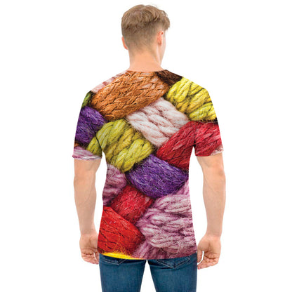Colorful Wool Yarns Print Men's T-Shirt