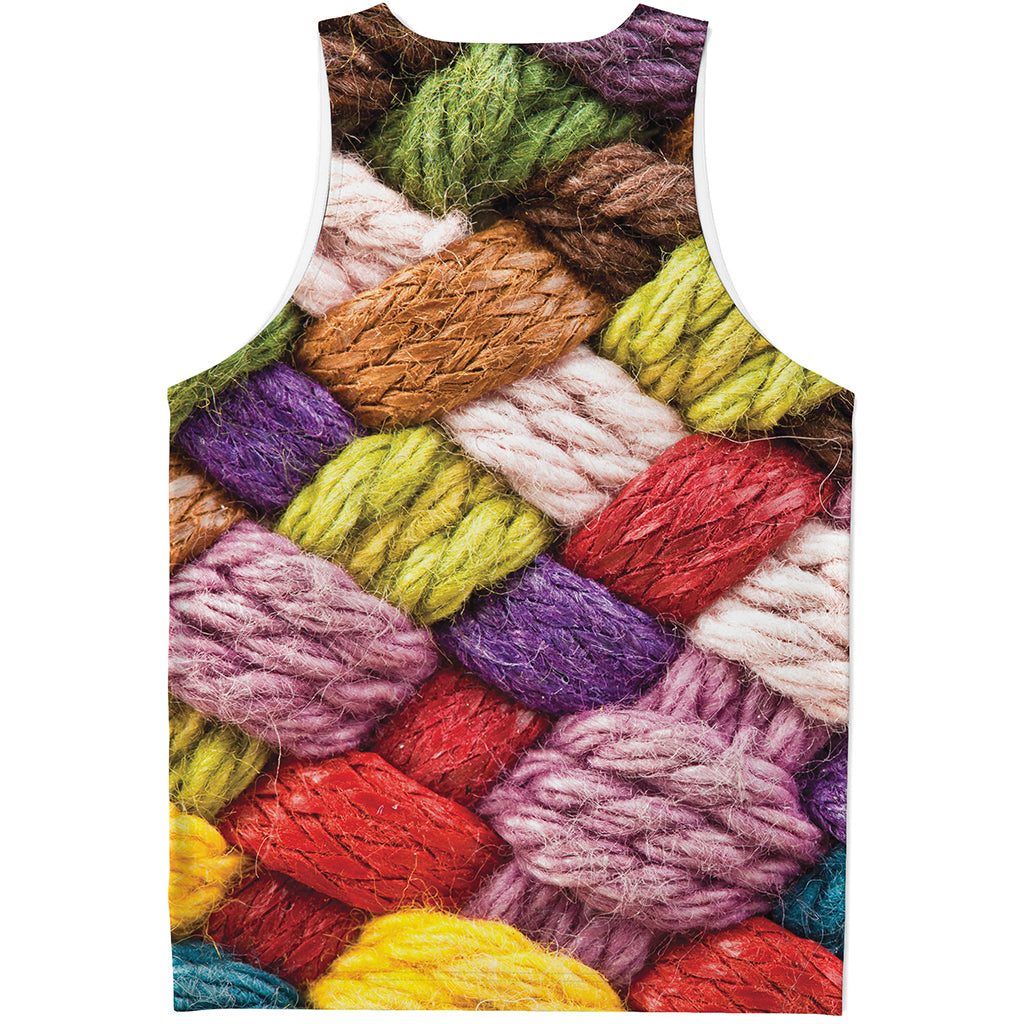 Colorful Wool Yarns Print Men's Tank Top