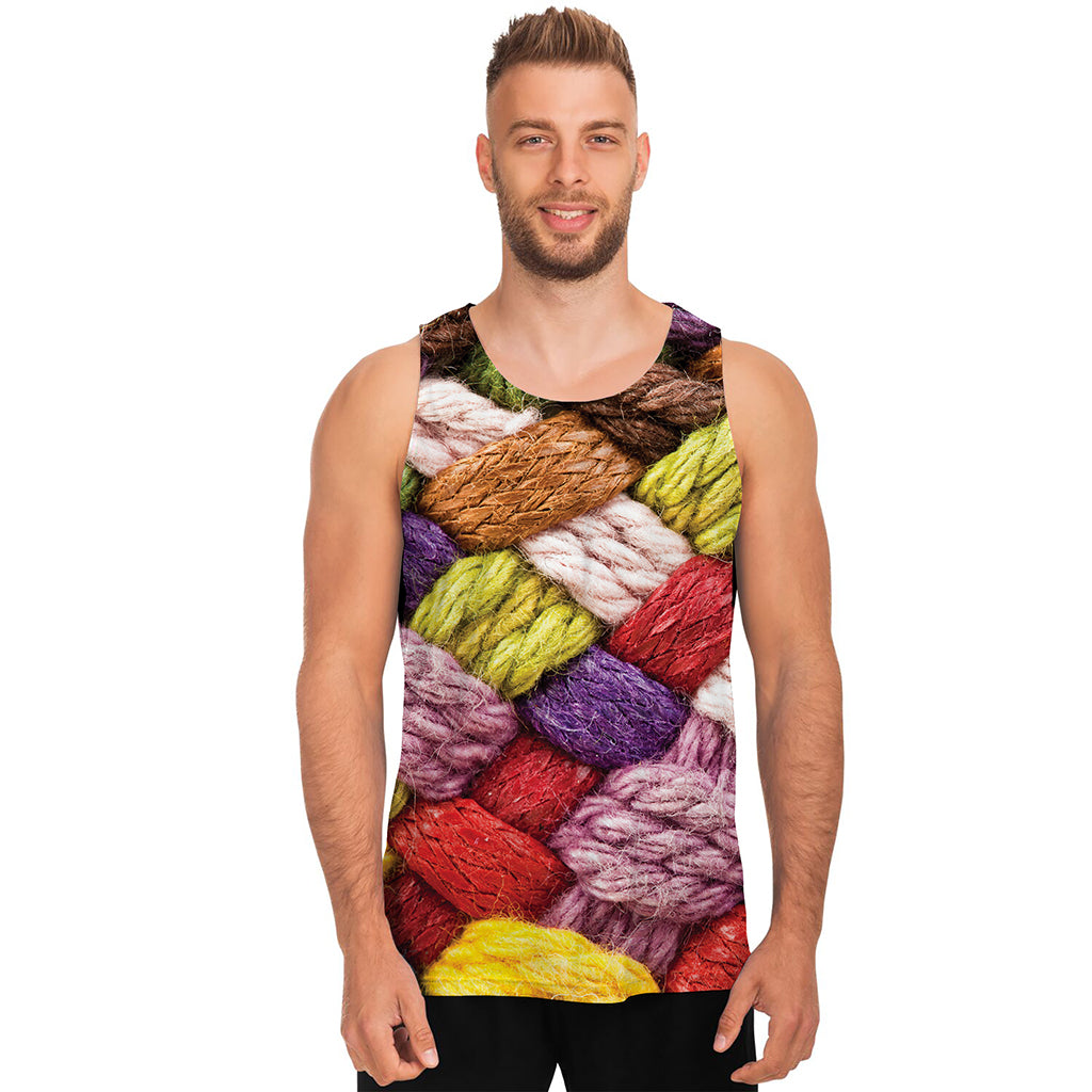 Colorful Wool Yarns Print Men's Tank Top
