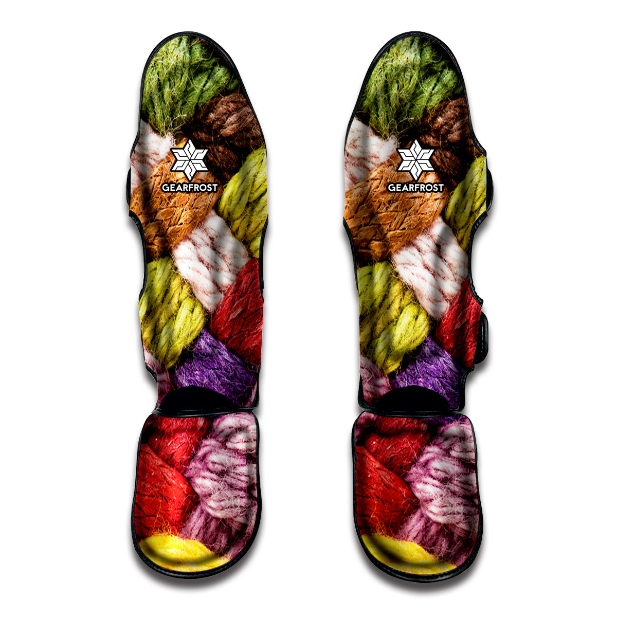 Colorful Wool Yarns Print Muay Thai Shin Guard