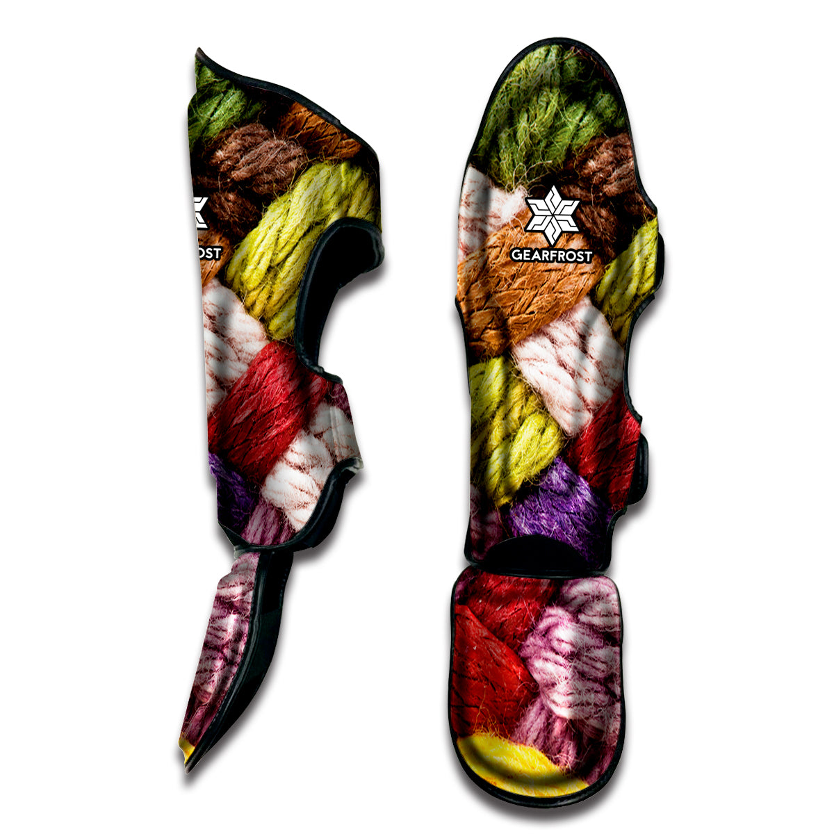 Colorful Wool Yarns Print Muay Thai Shin Guard