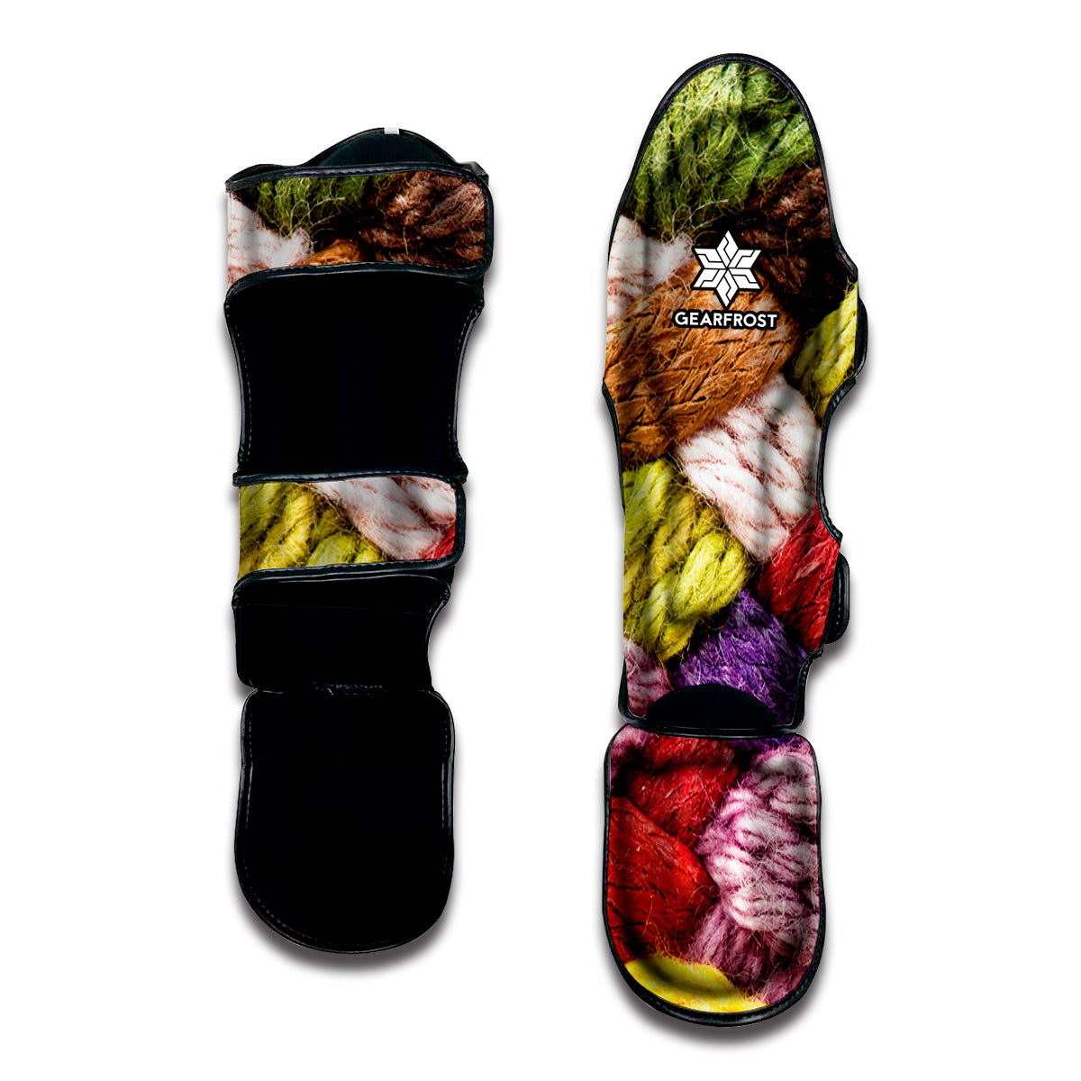Colorful Wool Yarns Print Muay Thai Shin Guard