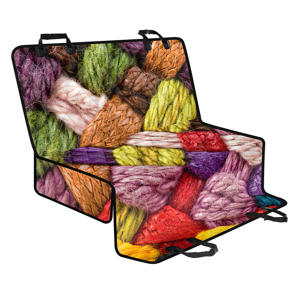 Colorful Wool Yarns Print Pet Car Back Seat Cover