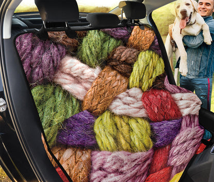 Colorful Wool Yarns Print Pet Car Back Seat Cover
