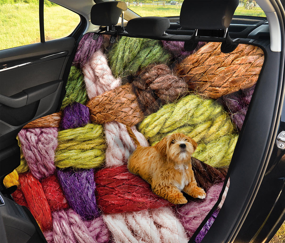 Colorful Wool Yarns Print Pet Car Back Seat Cover