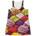 Colorful Wool Yarns Print Women's Racerback Tank Top