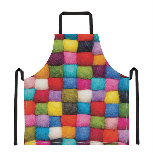 Colorful Yarn Balls Print Apron