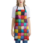 Colorful Yarn Balls Print Apron