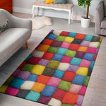 Colorful Yarn Balls Print Area Rug