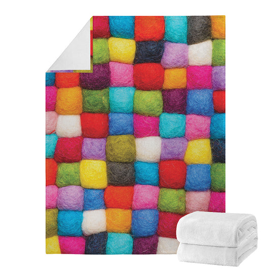 Colorful Yarn Balls Print Blanket